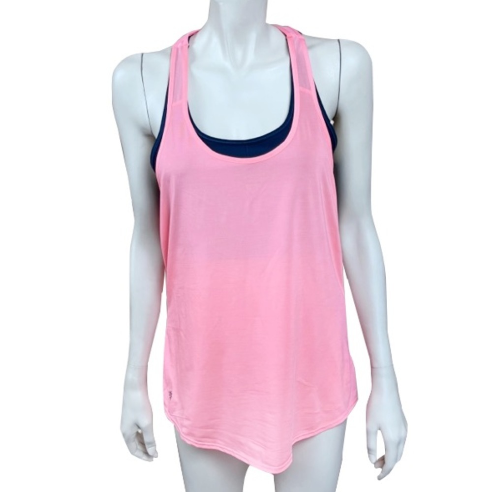 Athleta Peach and‎ Navy Box Jump Tank Top